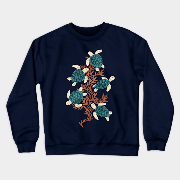 Sweet Sea Turtle Treasures & Seaweed Crewneck Sweatshirt by micklyn